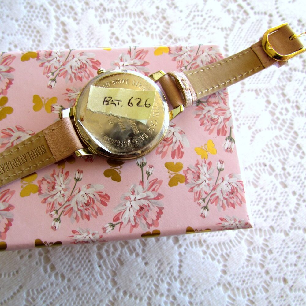 PINK WRIST WATCH, NEW ACCUTIME LADIES ROSE THEME, SECOND HAND, ROMAN NUMERALS - Picture 3 of 7